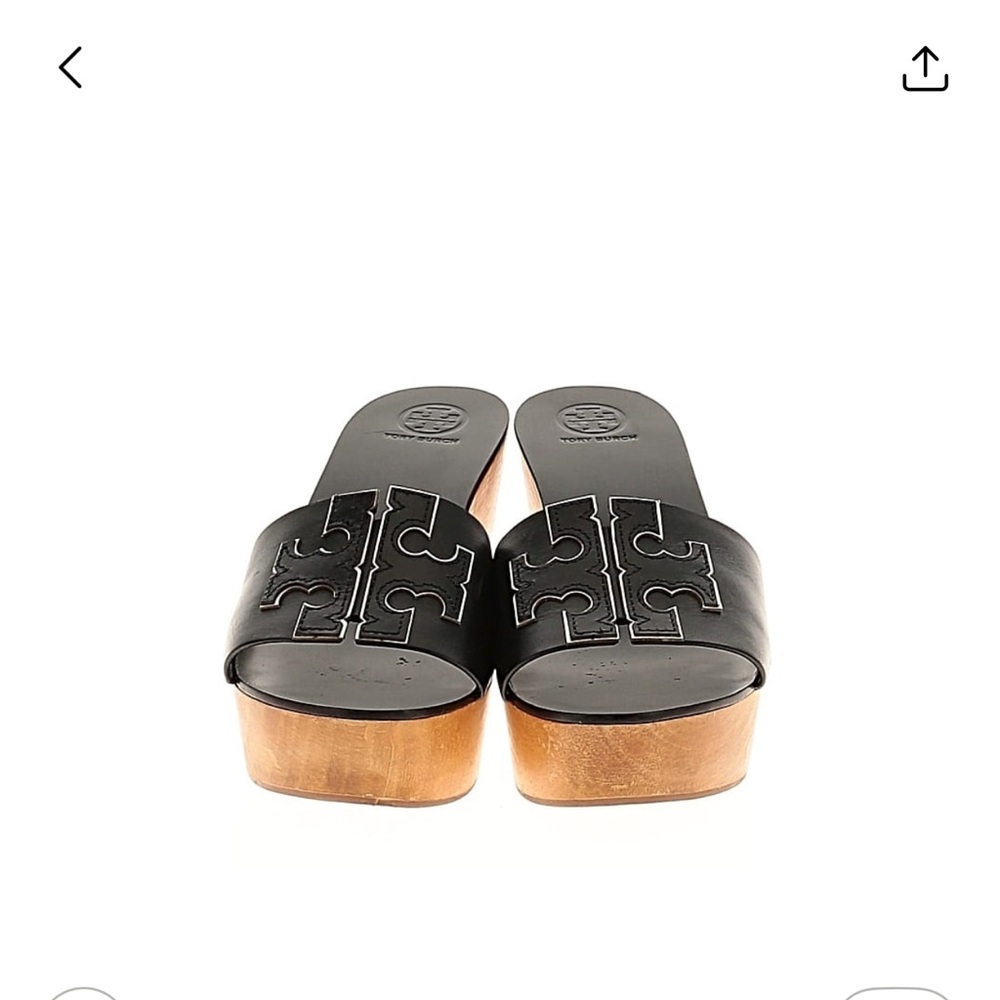 Tory Burch Black and Brown Slide Sandals